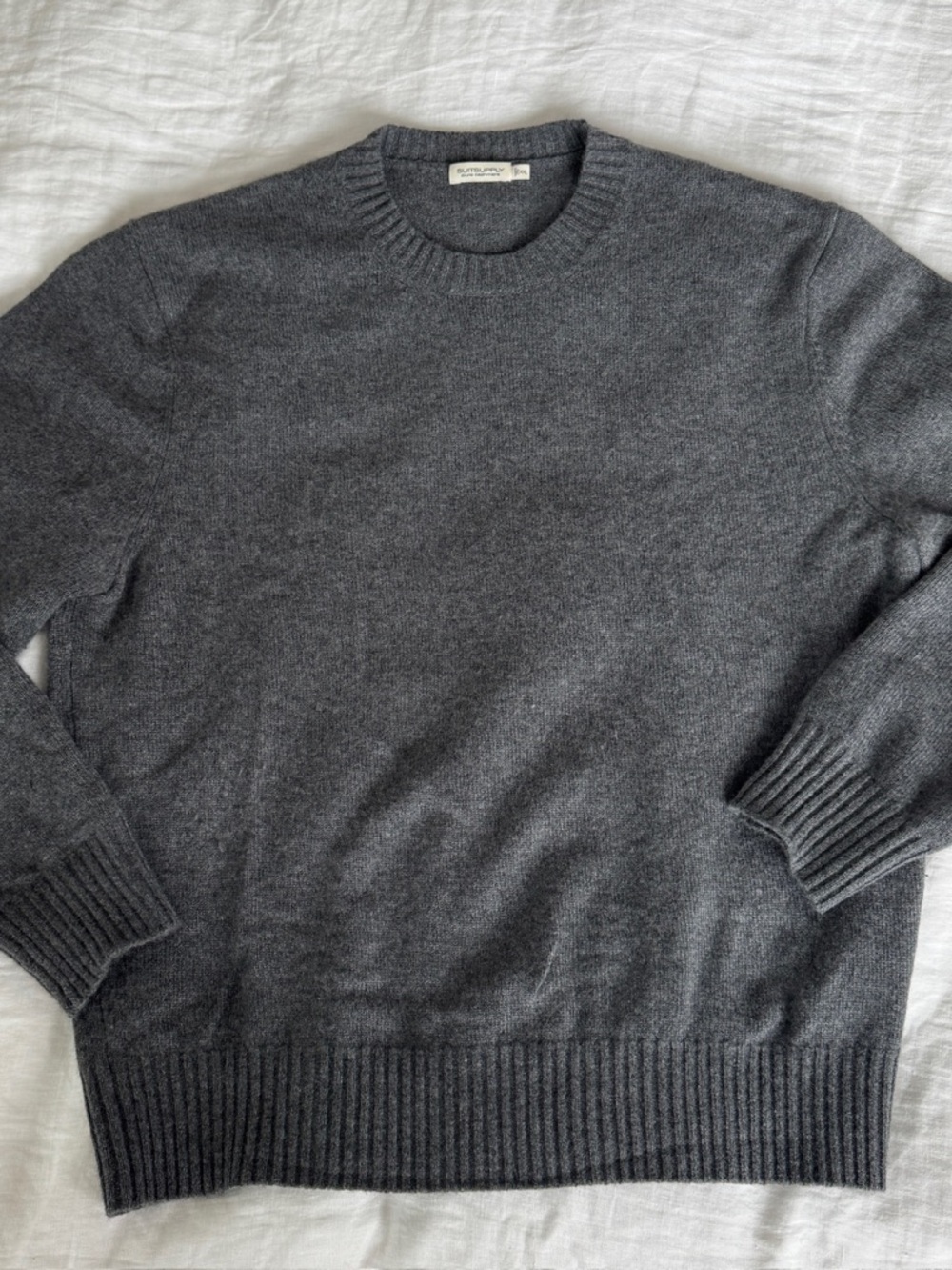 Suitsupply Grey Cashmere Crewneck